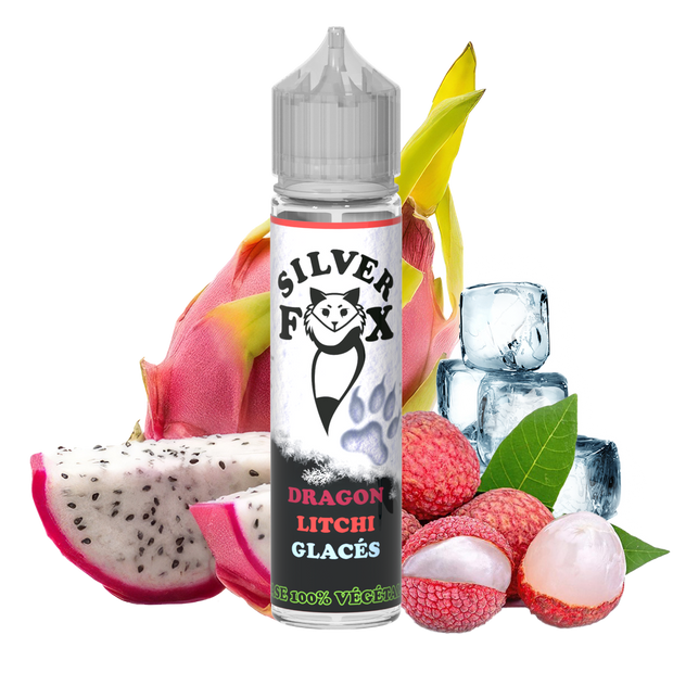 ❄️E-Liquide Dragon Litchi Glacés - Silver Fox 50 ml shortfil 70 ml