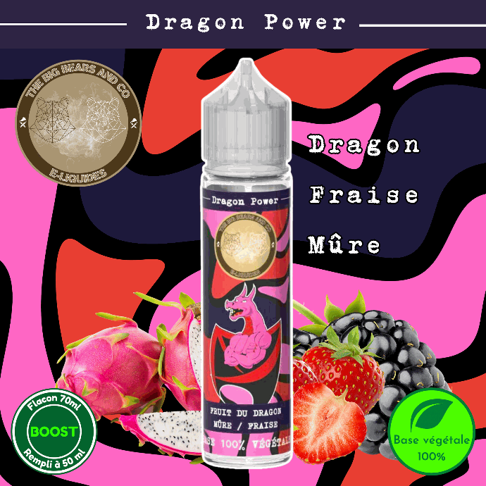 E-Liquide Dragon Power ( shortfill) 70 ml 100% végétale